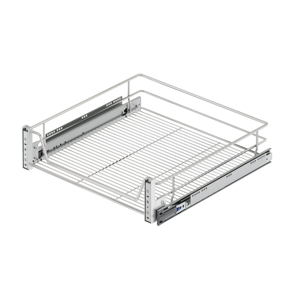 Starax Kitchen Rack Drawer With Telescopic Rail Mounted to Lid S-2073 Chrome