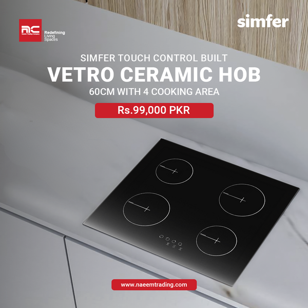 Simfer Touch Control Built in 30 cm Vetro Ceramic Hob With 2 Cooking Area