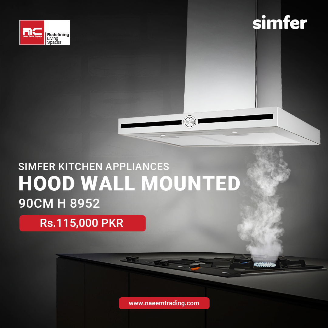 Simfer Kitchen Appliances Hood Wall Mounted 90cm H 8952 – Naeem Trading ...