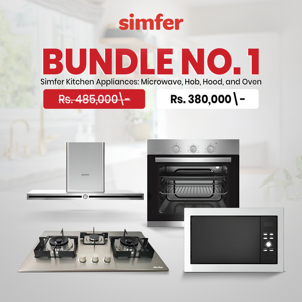 Simfer Kitchen Appliances Microwave Hob Hood and Oven Bundle 1