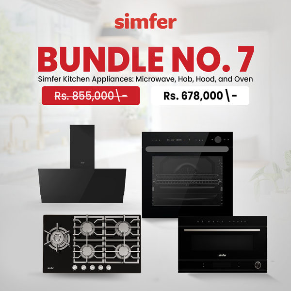 Simfer Kitchen Appliances Microwave Hob Hood 5 Burner and Oven Bundle 7