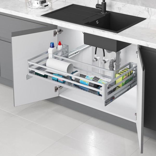 Starax Kitchen Aluminium Independent Under-Sink Drawer S-2741-42