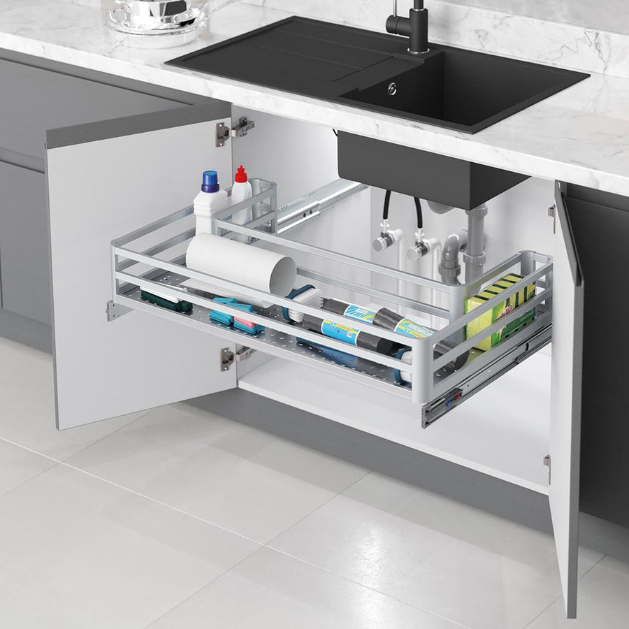 Starax Kitchen Aluminium Independent Under-Sink Drawer S-2741-42