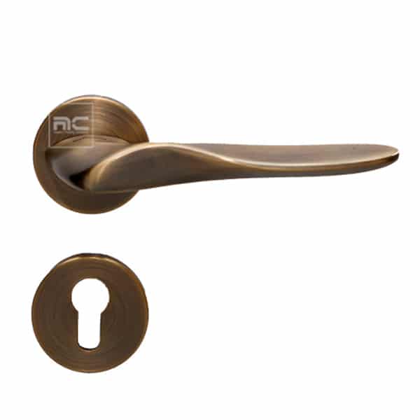 Royalwand Door Handle and Lever Set Matte Steel Nickle or Matte Antique Brass or CR or PVD-RW 96