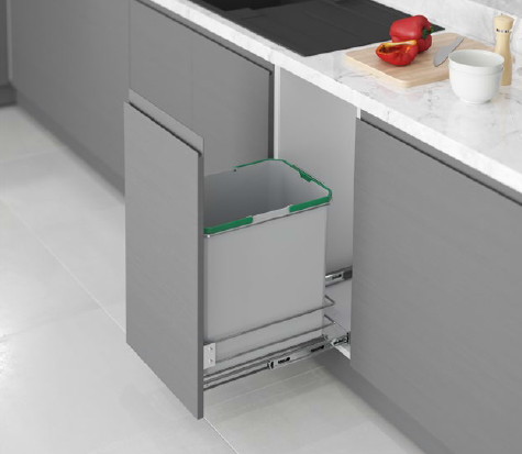 Gelmal Dustbin Rails Starax Kitchen Bottom Mounted Waste Bin with Telescopic Rail Mounted t ...
