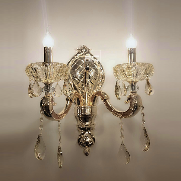Modern  Wall Lights| Wall Sconces| Wall Fixtures |Silver Crystal Candle Holder Wall Light -36057