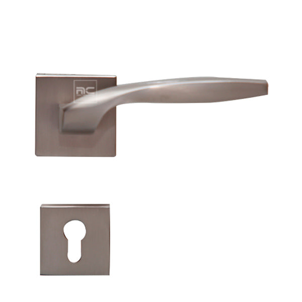 Royalwand Door Handle and Lever Set Matte Steel Nickle-RW 166