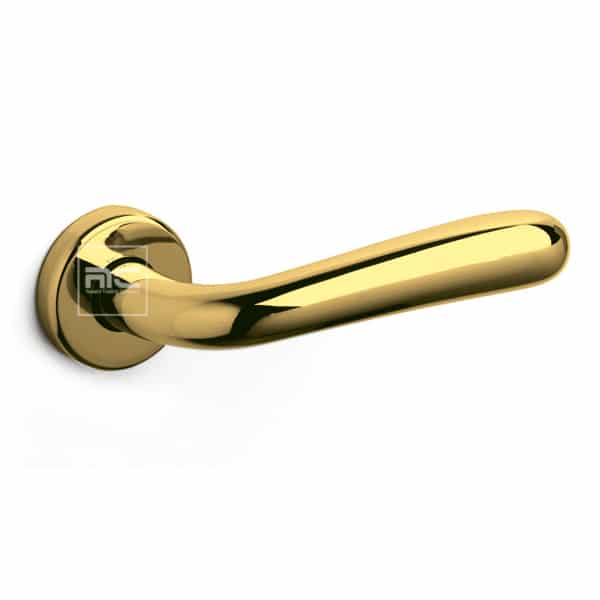 Olivari Italian Door Handle in Gold Bond