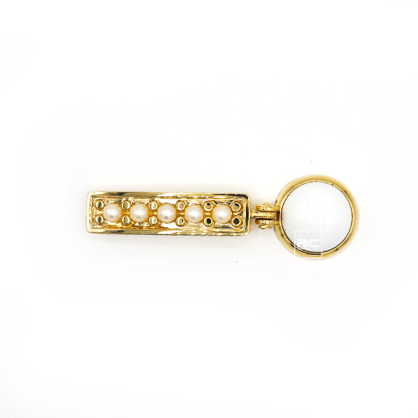 Turkish Cabinet Wardrobe Kitchen Knob Handle EM-659 Pendulum Ring Gold + Pearl