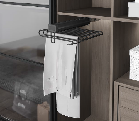 Starax Wardrobe Undermount Rail Aluminium Trouser Rack Single 6722-A