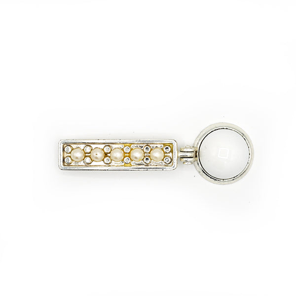 Turkish Cabinet Wardrobe Kitchen Knob Handle EM-659 Pendulum Ring Silver + Pearl