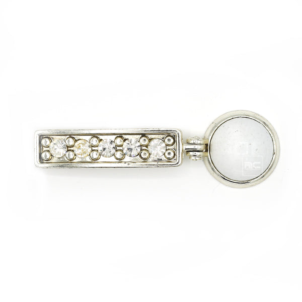 Turkish Cabinet Wardrobe Kitchen Knob Handle EM-659 Pendulum Ring Silver + Cristalopy)