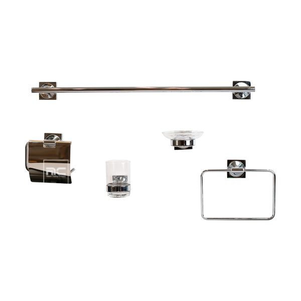 MODERN BATHROOM  ACCESSORY SET -5 Set Bathroom Decor Set for Home in Chrome Finish