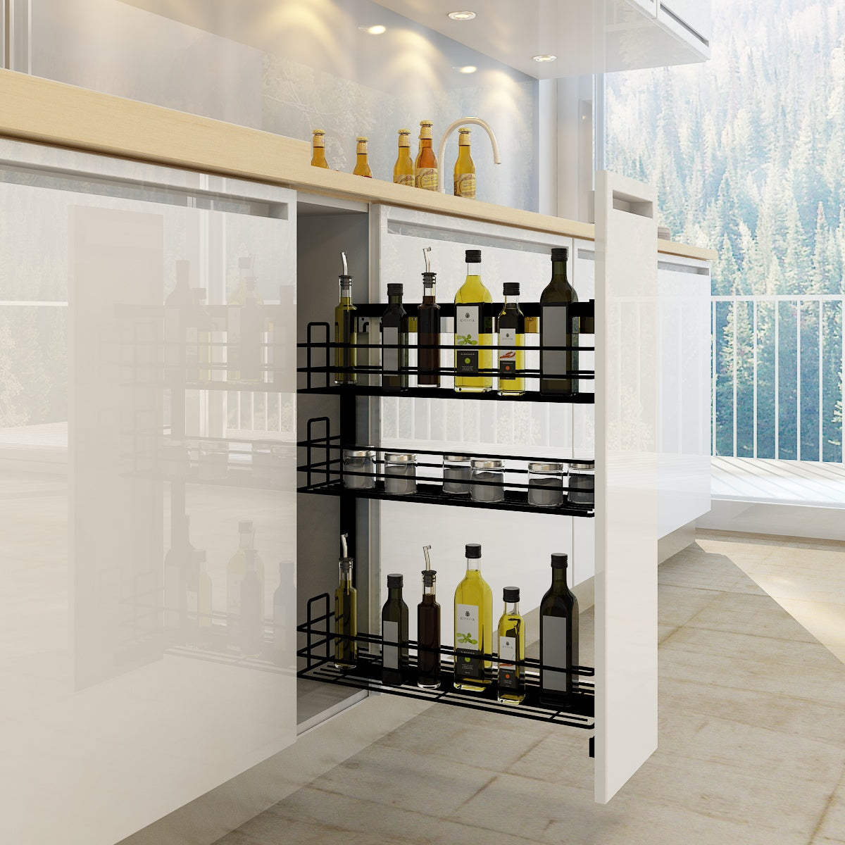 KITCHEN ACCESSORIES MULTI PURPOSE RACK (3 layer) SOFT CLOSE BR-6061 ...