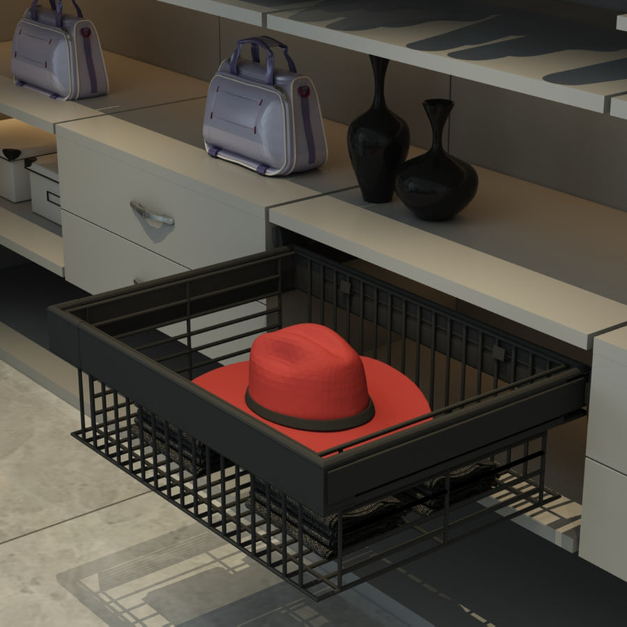 WARDROBE ORGANIZER CLOTH WIRE BASKET SOFT CLOSE (CWB-6060)