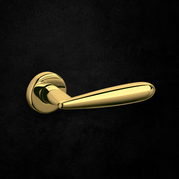 Olivari Italian Door Handle in Gold Futura