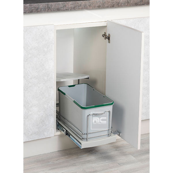 Gelmal Dustbin Rails Starax Kitchen Waste Bin Plastic Body with Telescopic Rail 16 Lt ...