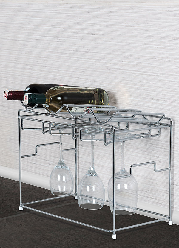 Starax Kitchen Bottle Holder with Glass Rack S-4055