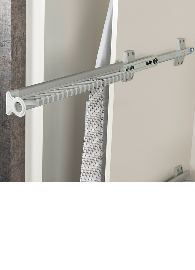 Starax Wardrobe Aluminium Tie Rack With Rail Slider 6542-A