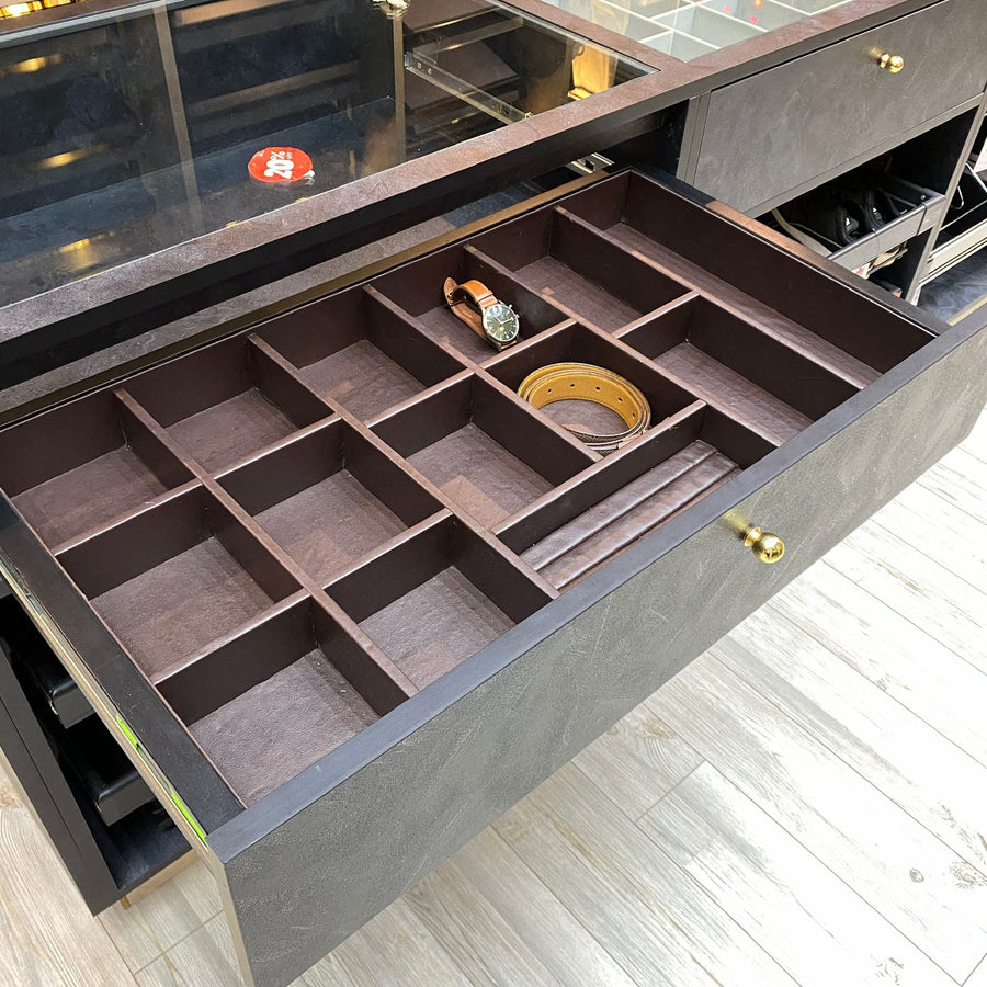 WARDROBE ORGANIZER JEWELRY TRAY SOFT CLOSE (JT-6060) BLACK & Brown