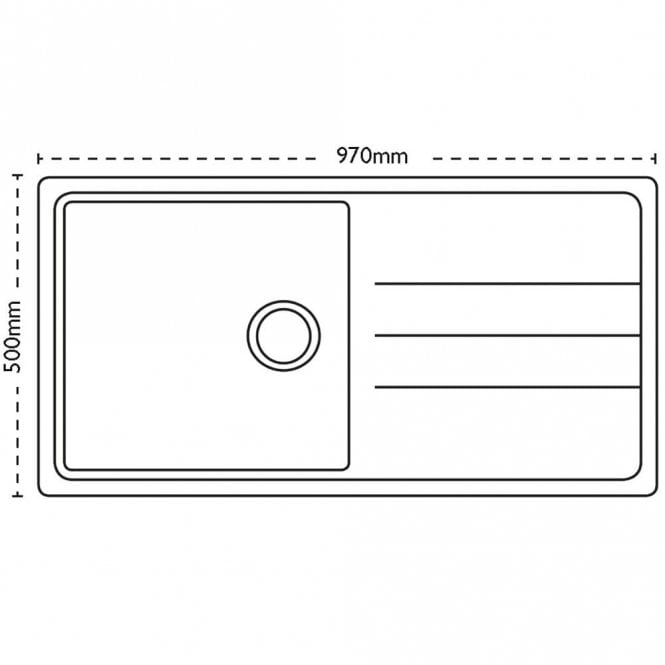 JANUS 100 3WH Synthetic Kitchen Sink